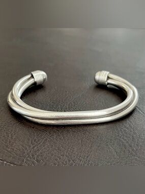 Vintage Mexican sterling silver 925 twisted cuff bracelet